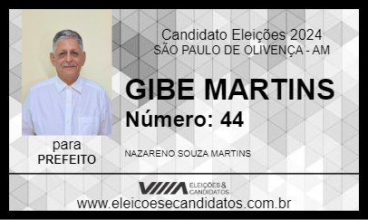 Candidato GIBE MARTINS 2024 - SÃO PAULO DE OLIVENÇA - Eleições