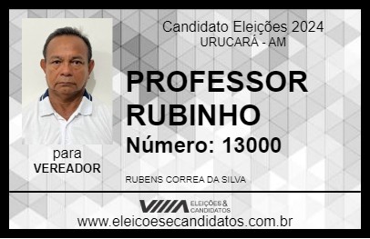 Candidato PROFESSOR RUBINHO 2024 - URUCARÁ - Eleições