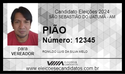 Candidato PIÃO 2024 - SÃO SEBASTIÃO DO UATUMÃ - Eleições