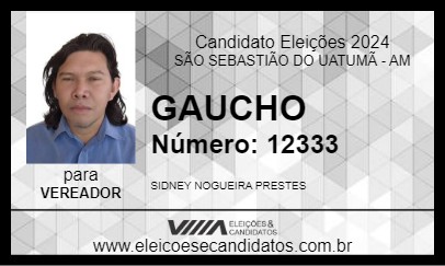 Candidato GAUCHO 2024 - SÃO SEBASTIÃO DO UATUMÃ - Eleições