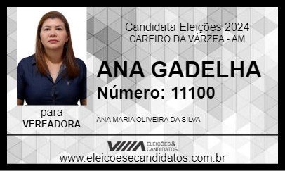 Candidato ANA GADELHA 2024 - CAREIRO DA VÁRZEA - Eleições