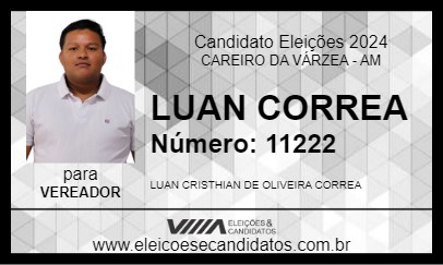 Candidato LUAN CORREA 2024 - CAREIRO DA VÁRZEA - Eleições