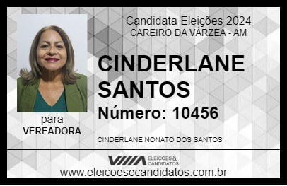 Candidato CINDERLANE SANTOS 2024 - CAREIRO DA VÁRZEA - Eleições