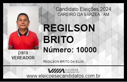 Candidato REGILSON BRITO 2024 - CAREIRO DA VÁRZEA - Eleições