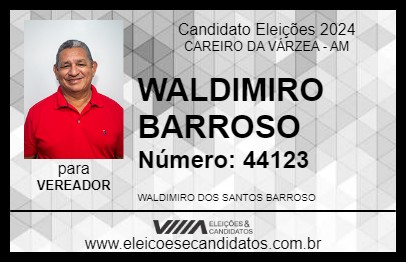 Candidato WALDIMIRO BARROSO 2024 - CAREIRO DA VÁRZEA - Eleições