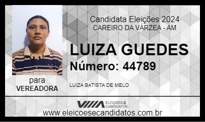 Candidato LUIZA GUEDES 2024 - CAREIRO DA VÁRZEA - Eleições