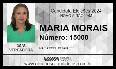 Candidato MARIA MORAIS 2024 - NOVO AIRÃO - Eleições