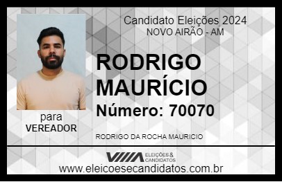 Candidato RODRIGO MAURÍCIO 2024 - NOVO AIRÃO - Eleições