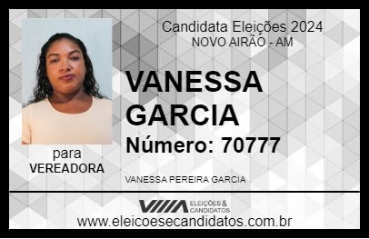 Candidato VANESSA GARCIA 2024 - NOVO AIRÃO - Eleições