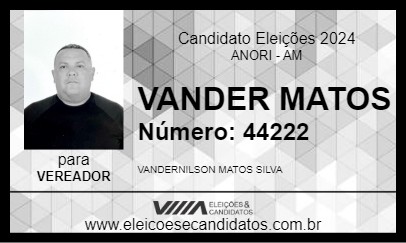 Candidato VANDER MATOS 2024 - ANORI - Eleições