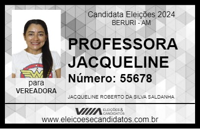 Candidato PROFESSORA JACQUELINE 2024 - BERURI - Eleições