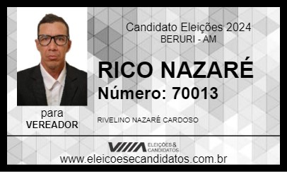 Candidato RICO NAZARÉ 2024 - BERURI - Eleições