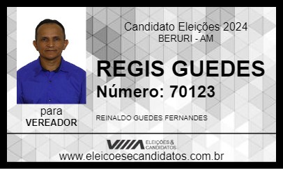 Candidato REGIS GUEDES 2024 - BERURI - Eleições