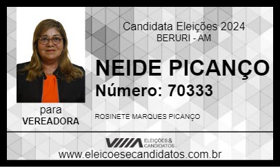 Candidato NEIDE PICANÇO 2024 - BERURI - Eleições