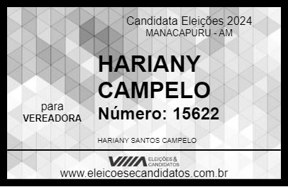 Candidato HARIANY CAMPELO 2024 - MANACAPURU - Eleições