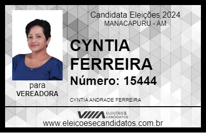 Candidato CYNTIA FERREIRA 2024 - MANACAPURU - Eleições