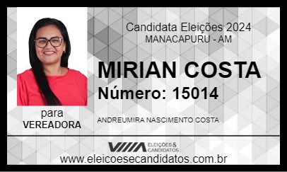 Candidato MIRIAN COSTA 2024 - MANACAPURU - Eleições