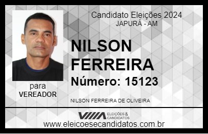 Candidato NILSON FERREIRA 2024 - JAPURÁ - Eleições