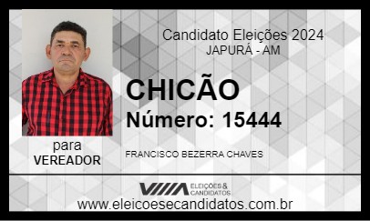 Candidato CHICÃO 2024 - JAPURÁ - Eleições