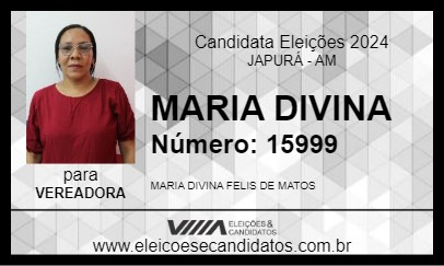 Candidato MARIA DIVINA 2024 - JAPURÁ - Eleições