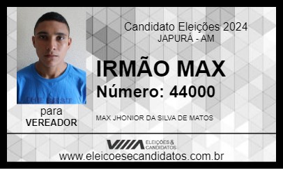 Candidato IRMÃO MAX 2024 - JAPURÁ - Eleições