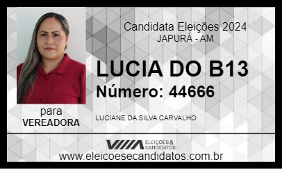 Candidato LUCIA DO B13 2024 - JAPURÁ - Eleições