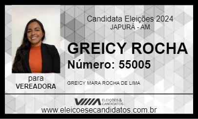 Candidato GREICY ROCHA 2024 - JAPURÁ - Eleições