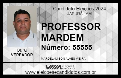 Candidato PROFESSOR MARDEM 2024 - JAPURÁ - Eleições