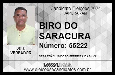 Candidato BIRO DO SARACURA 2024 - JAPURÁ - Eleições