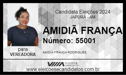 Candidato AMIDIÃ FRANÇA 2024 - JAPURÁ - Eleições