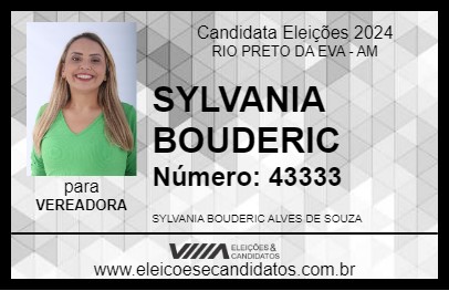 Candidato SYLVANIA BOUDERIC 2024 - RIO PRETO DA EVA - Eleições