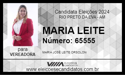 Candidato MARIA LEITE 2024 - RIO PRETO DA EVA - Eleições