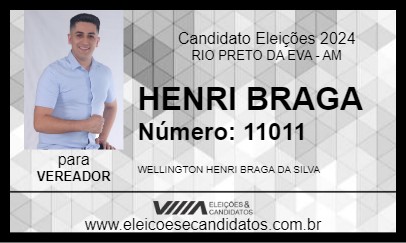 Candidato HENRI BRAGA 2024 - RIO PRETO DA EVA - Eleições