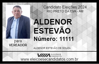 Candidato ALDENOR ESTEVÃO 2024 - RIO PRETO DA EVA - Eleições