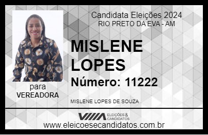 Candidato MISLENE LOPES 2024 - RIO PRETO DA EVA - Eleições