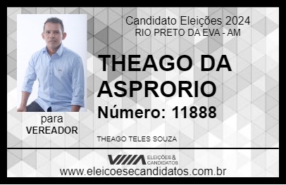 Candidato THEAGO DA ASPRORIO 2024 - RIO PRETO DA EVA - Eleições