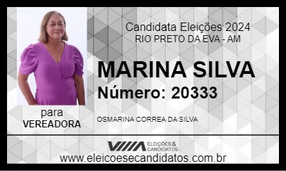 Candidato MARINA SILVA 2024 - RIO PRETO DA EVA - Eleições