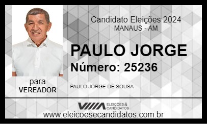 Candidato PAULO JORGE 2024 - MANAUS - Eleições