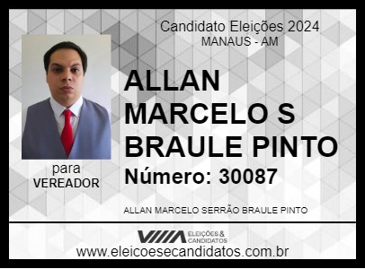 Candidato ALLAN MARCELO S BRAULE PINTO 2024 - MANAUS - Eleições