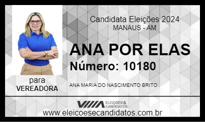 Candidato ANA POR ELAS 2024 - MANAUS - Eleições