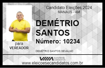 Candidato DEMÉTRIO SANTOS 2024 - MANAUS - Eleições