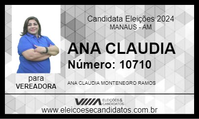 Candidato ANA CLAUDIA 2024 - MANAUS - Eleições