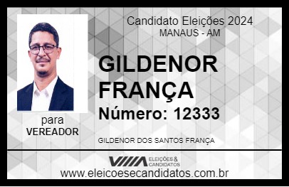 Candidato GILDENOR FRANÇA 2024 - MANAUS - Eleições