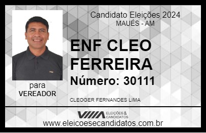 Candidato ENF CLEO FERREIRA 2024 - MAUÉS - Eleições