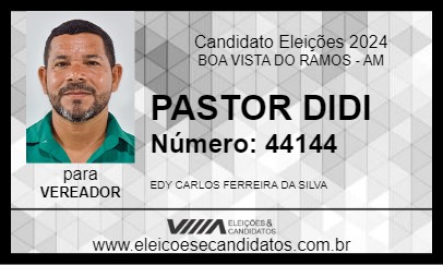 Candidato PASTOR DIDI 2024 - BOA VISTA DO RAMOS - Eleições