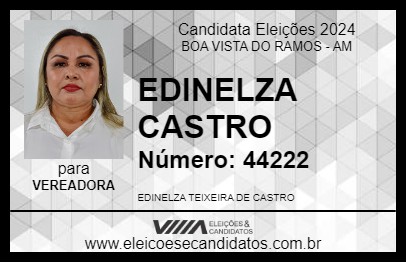 Candidato EDINELZA CASTRO 2024 - BOA VISTA DO RAMOS - Eleições