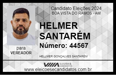 Candidato HELMER SANTARÉM 2024 - BOA VISTA DO RAMOS - Eleições