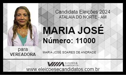 Candidato MARIA JOSÉ 2024 - ATALAIA DO NORTE - Eleições