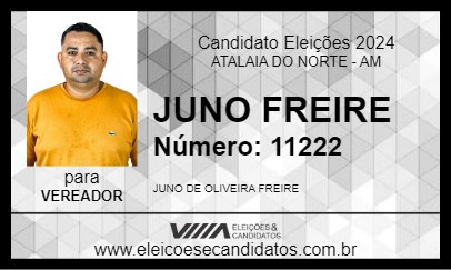 Candidato JUNO FREIRE 2024 - ATALAIA DO NORTE - Eleições