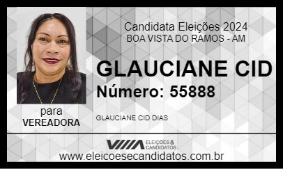 Candidato GLAUCIANE CID 2024 - BOA VISTA DO RAMOS - Eleições